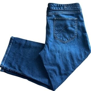 Eddie Bauer jean capris size 12 tall dark wash pockets zippered closure